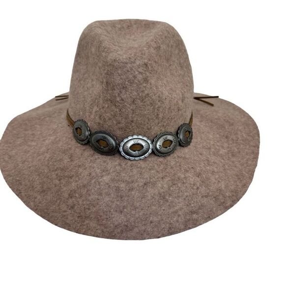 American Eagle Wool Concho Floppy Boho Hat Western One Size - Picture 5 of 5
